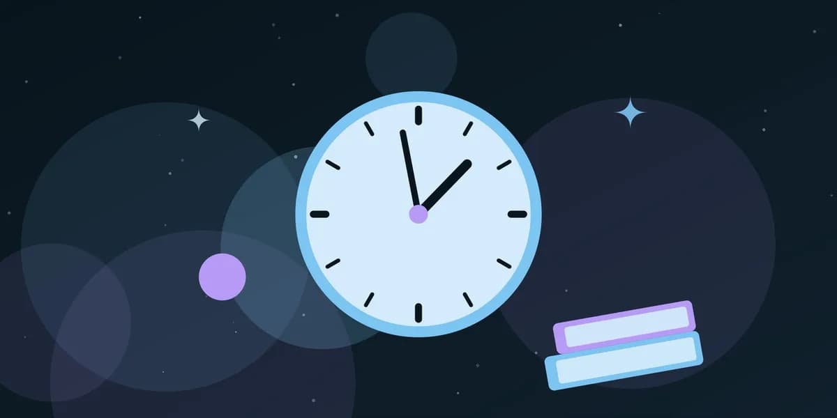 Ilustración de un reloj y un libro: el tiempo para leer