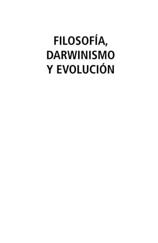 Portada de Filosofi a, darwinismo y evolucio n