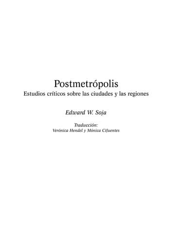 Portada de Postmetro polis