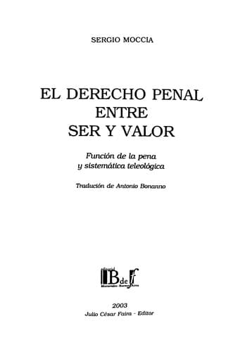 Portada de El derecho penal entre ser y valor