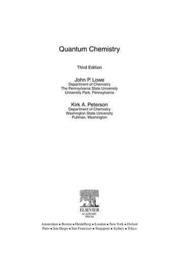 Portada de Quantum chemistry.