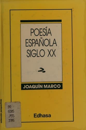 Portada de Poesía española siglo XX