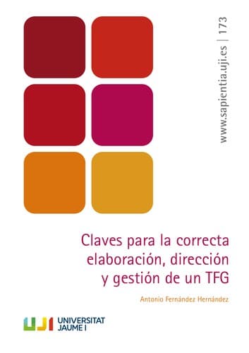 Portada de Claves para la correcta elaboración, dirección y gestión de un TFG