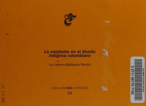 Portada de La serpiente en el diseño indígena colombiano