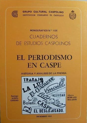 Portada de El periodismo en Caspe