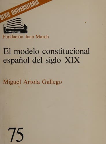 Portada de El modelo constitucional espanol del siglo XIX