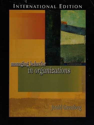 Portada de Managing behavior in organizations