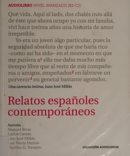Portada de Relatos españoles contemporáneos