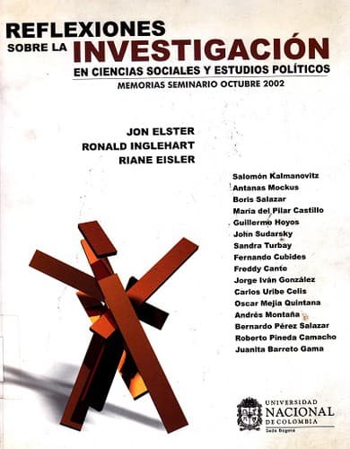 Portada de Reflexiones sobre la investigación en ciencias sociales y estudios políticos : memorias seminario octubre 2002