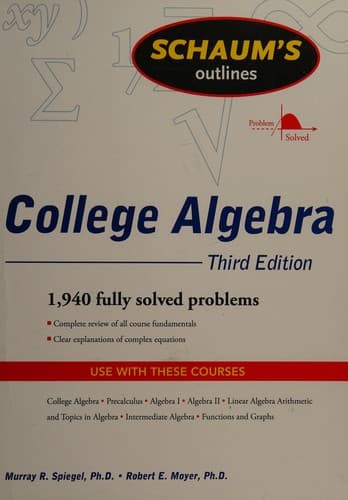 Portada de Schaum's outline of college algebra