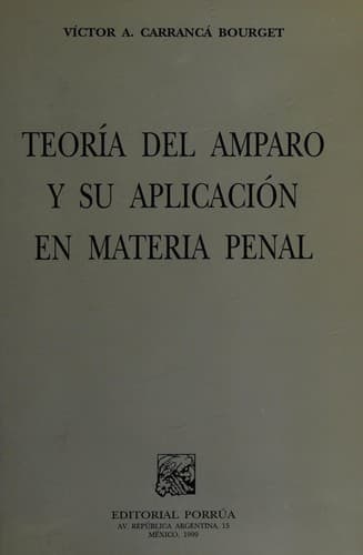 Portada de Teoría del amparo y su aplicación en materia penal