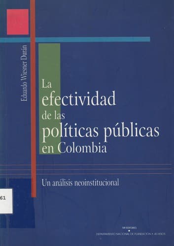 Portada de La efectividad de las políticas públicas en Colombia