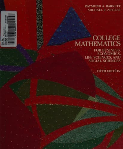 Portada de College mathematics for business, economics, life sciences, and social sciences.
