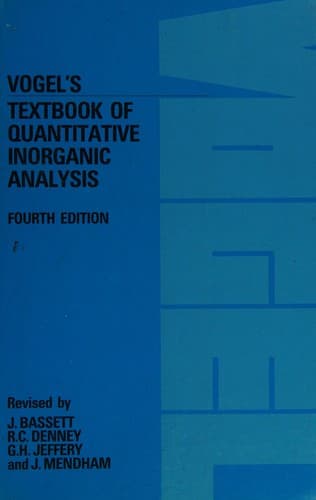 Portada de Vogel's textbook of quantitative inorganic analysis