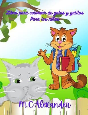 Portada de Libro para Colorear de Gatos y Gatitos para Niños