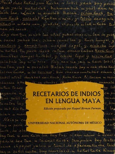 Portada de Recetarios de indios en lengua maya