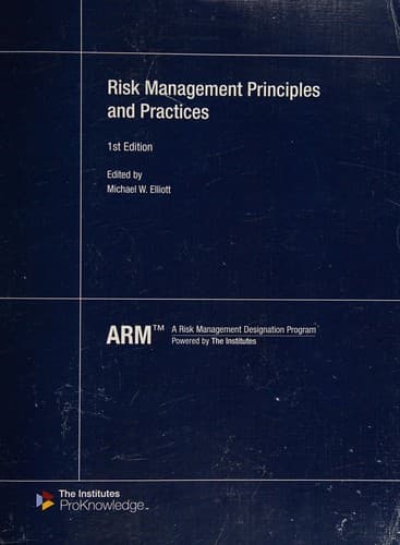 Portada de Risk management principles and practices