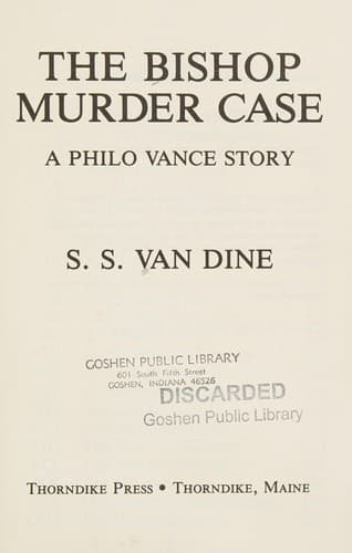 Portada de The Bishop murder case