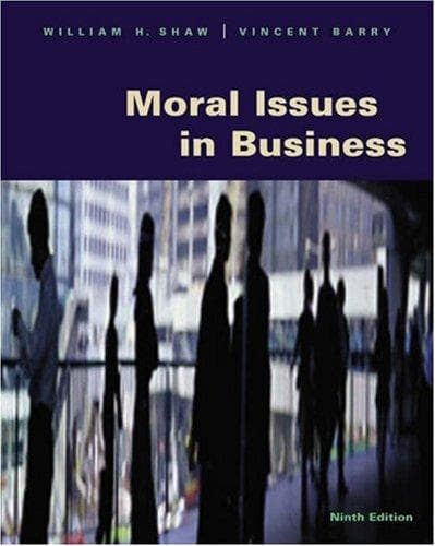 Portada de Moral Issues in Business (with InfoTrac) (Moral Issues in Business)