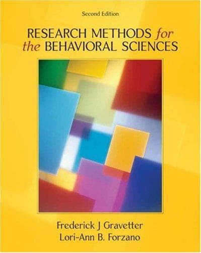 Portada de Research Methods for the Behavioral Sciences