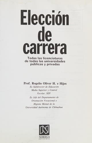 Portada de Eleccion De Carrera