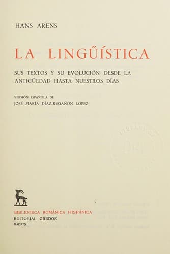 Portada de La lingüística