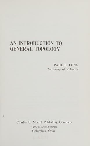 Portada de An introduction to general topology