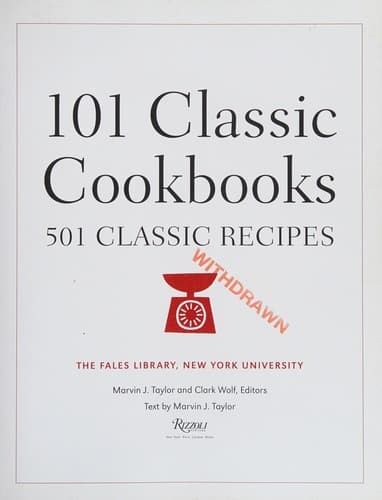 Portada de 101 classic cookbooks, 501 classic recipes
