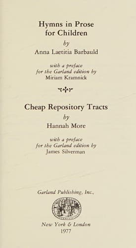 Portada de Hymns in prose for children
