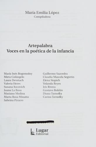 Portada de Artepalabra