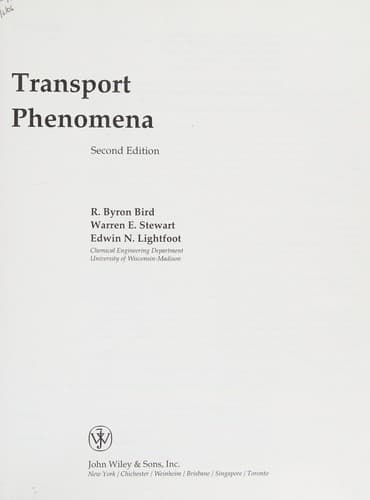 Portada de Transport phenomena