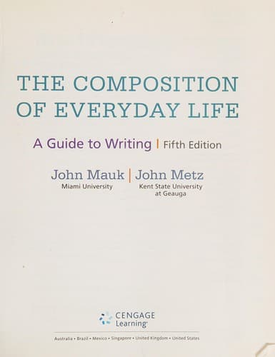 Portada de The composition of everyday life
