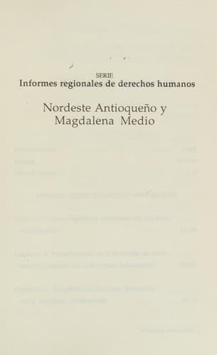 Portada de Nordeste Antioqueño y Magdalena medio.