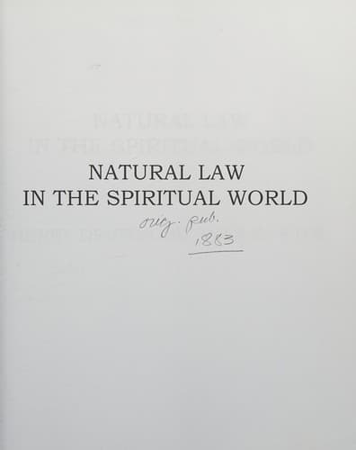 Portada de Natural Law in the Spiritual World