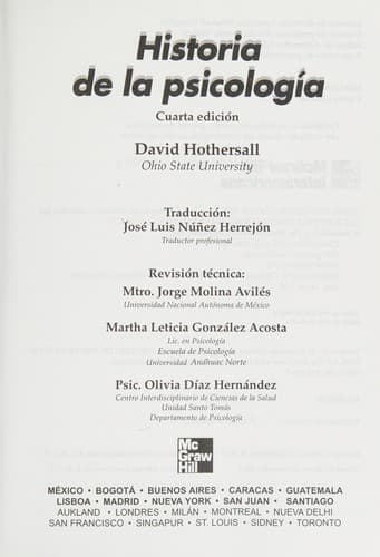 Portada de Historia de la psicología