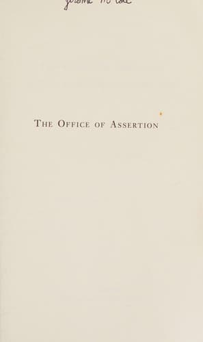 Portada de The office of assertion