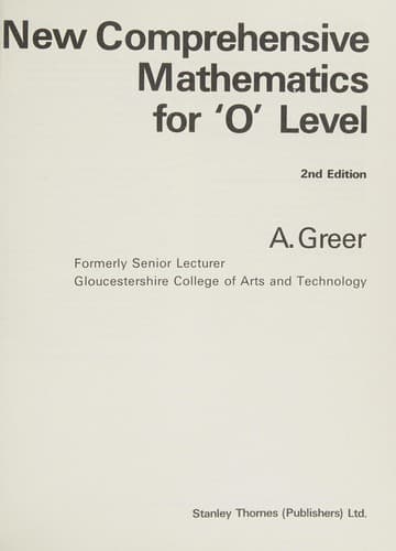 Portada de New comprehensive mathematics for 'O' level.