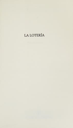Portada de La lotería