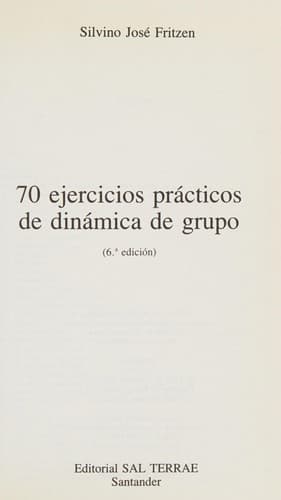 Portada de 70 ejercicios prácticos de dinámica de grupo