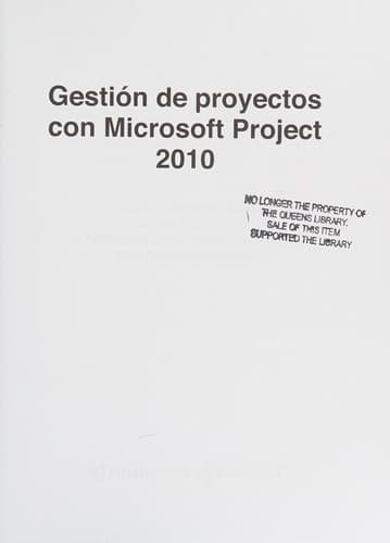 Portada de Gestión de proyectos con Microsoft Project 2010