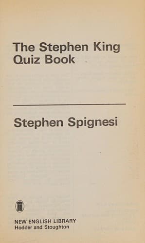 Portada de The Stephen King quizbook