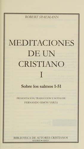 Portada de Meditaciones de un cristiano