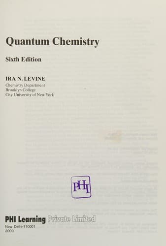 Portada de Quantum chemistry