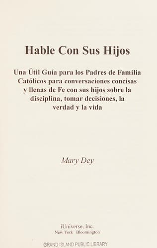 Portada de Hable con sus hijos