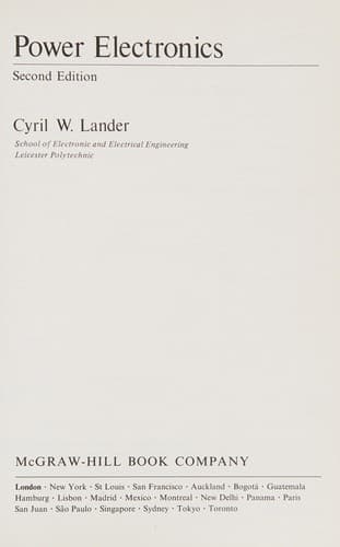 Portada de Power electronics