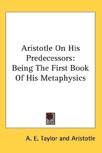 Portada de Aristotle On His Predecessors