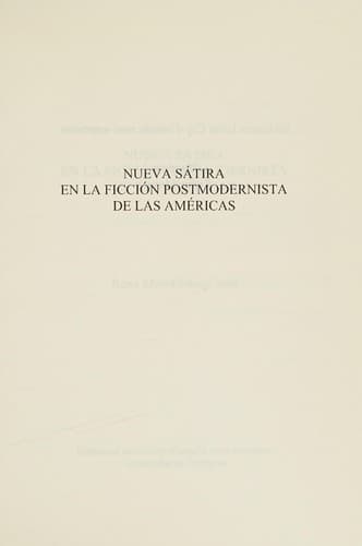 Portada de Nueva sátira en la ficción postmodernista de las Américas