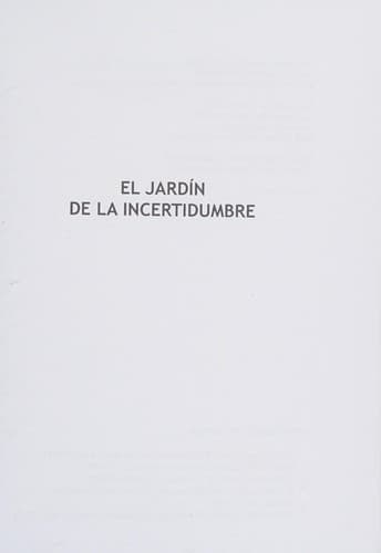 Portada de El jardín de la incertidumbre