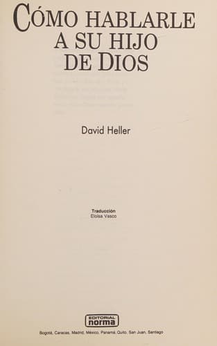 Portada de Cómo hablarle a su hijo de Dios