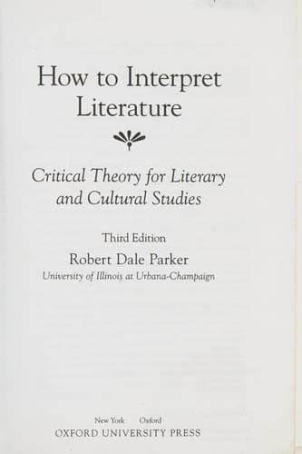 Portada de How to interpret literature